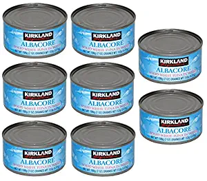Kirkland Albacore Solid White Tuna in Water - 8 Cans (Total Net Weight 3.5lbs)