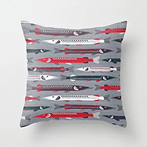 Jagfhhs Fish Sea Beach Water Seaworld Animals Swim Home Indoor For Decor Fashion Style Comfortanble Cotton Square Standar Size:22x22 IN (Two Sides)