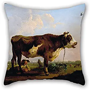 The Oil Painting Ommeganck, Balthazar Paul - A Bull Throw Pillow Covers Of ,18 X 18 Inches / 45 By 45 Cm Decoration,gift For Gf,monther,kids,couch,dining Room,coffee House (2 Sides)