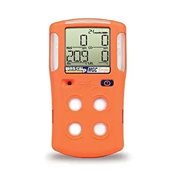 Gas Clip Technologies MGC-S 4 Multi Gas Clip 4-Gas Monitor (H2S,O2,CO, and LEL), 2 Years Run Time