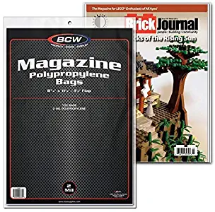 BCW Crystal Clear 2-mil Polypropylene Magazine Bags 8-3/4" X 11-1/8" with 1-1/2" Flap. (100-Count)