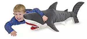 Melissa & Doug Shark Giant Stuffed Animal (Wildlife, Soft Polyester Fabric, Beautiful Shark Markings, Handcrafted, 13” H x 41” W x 16” L)