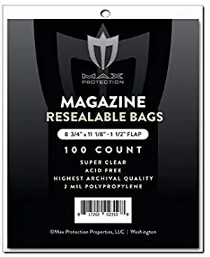 Max Pro Ultra Premium Resealable Magazine Bags - 8-3/4 x 11-1/8 - Acid Free