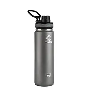 Takeya Originals Vacuum-Insulated Stainless-Steel Water Bottle, 24oz, Graphite