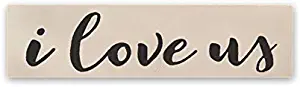 Poor Boy Woodworks I Love Us Quote Wood Sign – Small Love Sign for Home Decor Shows Your Feelings for Your Significant Other – Goes Great with Other Love Signs You Have – Sits on Your Shelf, 6” (Tan)