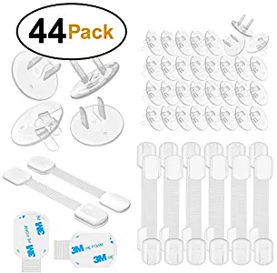 Guardian Angel Child Safety - Child Proofing Cabinet Locks | Outlet Covers | Baby & Child Proofing Drawers, Cabinets, Refrigerator, Micro-wave, Oven, Toilet Seat, and More | Super Strong 3M Adhesive