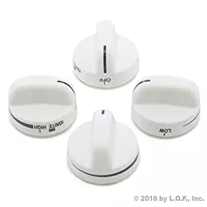 Red Hound Auto 4 White Range Top Surface Burner Knobs Replacement Compatible with Whirlpool Roper Estate Maytag 8273104