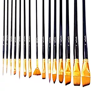 Art Paint Brushes Set by Mont Marte, Great for Watercolor, Acrylic, Oil-15 Different Sizes Nice Gift for Artists, Adults & Kids (Basic)