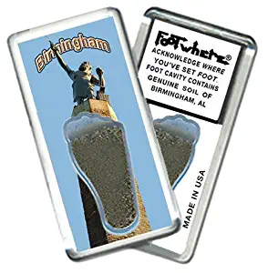 Birmingham, AL"FootWhere" Souvenir Fridge Magnet. Made in USA (BHM201 - Vulcan)