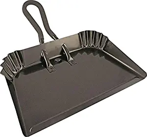 Edward Tools Extra Large Industrial Metal Dust Pan 17” - Heavy Duty Powder Coated Steel does not chip or bend - Great for large cleanups - Rubber Grip Loop handle for comfort/hanging (1)