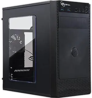 ROSEWILL Micro ATX Mini Tower Computer Case, Black Steel and plastic computer case with 1x 120mm front fan and 1x 80mm rear fan, Front I/O and 2x USB 3.0 with transparent side panel (FBM-X1)