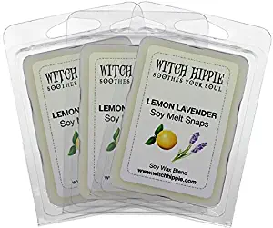 Lemon Lavender Scented Wickless Candle Tarts 3 Pack, 18 Natural Soy Wax Cubes, A Clean Calming Blend of Lavender & Lemon with Pineapple, Cyclamen & Eucalyptus, Vanilla
