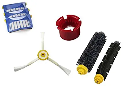 Accessories Replacement Part Compatible for iRobot Roomba 600 Series Vacuum Cleaner(1XBristle Brush&Beater Brush&Spinning Side Brush&Round Cleaning Tool,3X AeroVac Filters)