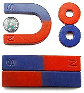Physics Science Magnets Kit for Education Science Experiment Tools Icluding Bar/Ring/Horseshoe/Compass Magnets