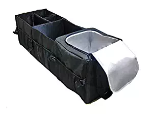 Untimate Car Trunk Organizer - Best for SUV, Vehicle, Truck, Auto, Grocery, Home & Garage - With Premium Insulation Cooler Bag, 12 Pockets, Adjustable Compartment