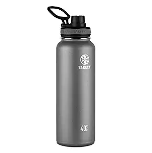 Takeya Originals Vacuum-Insulated Stainless-Steel Water Bottle, 40oz, Graphite