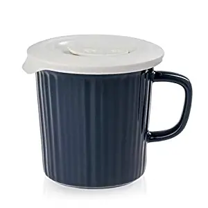 Corningware 24-oz Meal Mug with White Lid, Midnight Blue Color