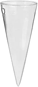 Clear Cone Glass Wall Hanging Plant Flower Vase fit for Home Decor