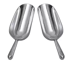 Update International AS-12 SET OF 2, 12 Oz. (Ounce) Bar Ice Scoop, Dry Bin Scoop, Dry Goods Scoop, Candy Scoop, Spice Scoop, Cast Aluminum