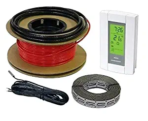 HeatTech 70 sqft Cable Set, Electric Radiant In-Floor Heating Cable Warming System, 120V, 280ft long, with AUBE Digital 7-day Programmable Floor Sensing Thermostat