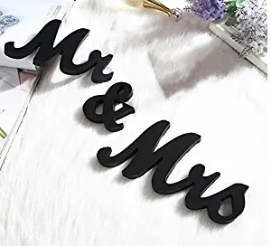Haperlare Black Wood Sign Vintage Style Mr and Mrs Sign Mr & Mrs Wooden Letters Rustic Wedding Signs for Wedding Table,Photo Props,Party Table,Top Dinner,Rustic Wedding Decorations