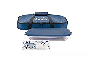 Anchor Hocking Oven Basics 4 Piece Bake-N-Take Bakeware Set, Navy Blue