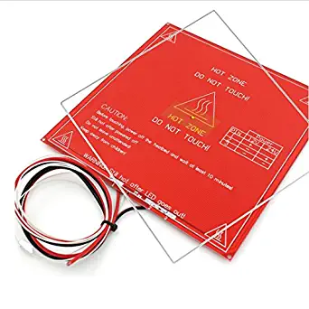 MK2B Heated Bed with Soldered NTC 3950 Thermistor and Borosilicate Glass Sheet– 3D Printer PCB Heatbed for MakerBot RepRap UP Mendel I3 Printer
