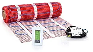 15 sqft Mat Kit, 120V Electric Radiant Floor Heat Heating System w/Aube Programmable Floor Sensing Thermostat