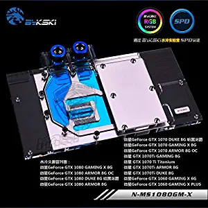 Bykski N-MS1080GM-X VGA Water Cooling Block for MSI GTX 1080 1070 1060