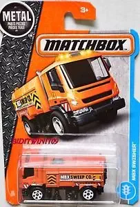 Matchbox 2017 MBX Adventure City MBX Swisher (Street Sweeper) 16/125, Orange