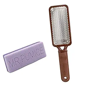 Microplane Foot File Rasp Colossal Callus Remover Brown Color+ Mr Pumice Ultimate Bar