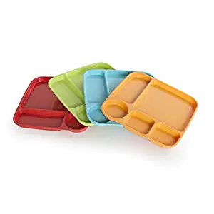 Nordic Ware 60155 Lightweight Party Tray, High-Heat Plastic, Assorted, 4 Piece, Fiesta Colors