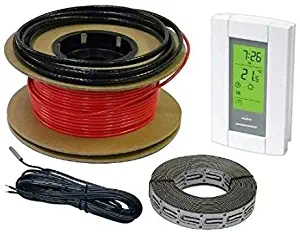 20 sqft Heating Cable Kit Electric Radiant In-Floor Heat Heating Cable Set Floor Warming System, 120V, Cable 80ft long, with AUBE Digital 7-day Programmable Floor Sensing Thermostat and Floor Sensor