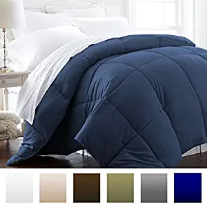 Beckham Hotel Collection 1600 Series - Lightweight - Luxury Goose Down Alternative Comforter - Hotel Quality Comforter and Hypoallergenic - Full/Queen - Navy Blue