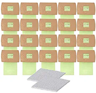 Yours 20Pcs Replacement for Oreck Buster B Vacuum Bags-PKBB12DW (2 Filters)