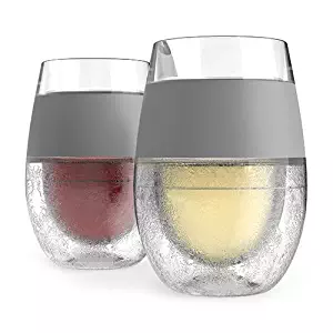 Host Wine Freeze Cooling Cups, Grey (Set of 2)