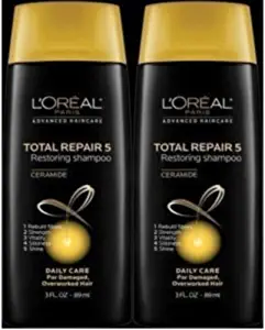 Loreal Total Repair 5 Restoring Shampoo Travel Size 3oz - 2 Pack