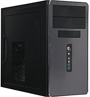 ROSEWILL Micro ATX Mini Tower Computer Case with PSU, steel computer case + 400w power supply, Front I/O: 2x USB 3.0 and Audio In/Out and 90mm rear case fan (R521-M)