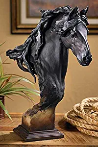 Wild Wings Equus Onyx - Fresian Horse - Small Sculpture by Arich Harrison