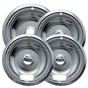 Range Kleen 10124XZ Chrome Style A Drip Pans Sets of 4, 3 6 Inch and 1 8 Inch