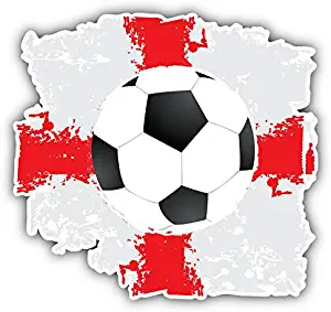 MAGNET Grunge England Flag Soccer Ball Vinyl Magnet Bumper Refrigerator Sticker Magnet Flexible Reuseable Magnetic Vinyl 5"