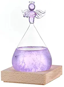 ZAMTAC Pawaca Colorful Droplet Storm Glass Water Drop Angel Shape Weather Forcest Bottle Home Decor Glass Accesories - (Color: Purple Angel)