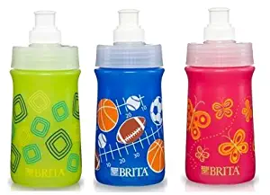 3 Pk, BRITA 13 Oz Soft-Squeeze Bottle Water Filtration System for Kids