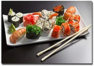 Sushi Rolls and Seafood Refrigerator Magnet Size 2.5" x 3.5"