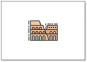 Coliseum, Roman Monumental, Artwork Illustration Fridge Magnet
