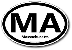 MA Massachusetts Car Magnet US State Oval Refrigerator Locker SUV Heavy Duty Waterproof…