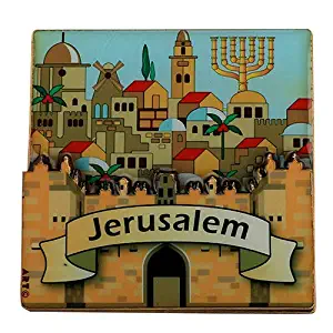 Bluenoemi Jewish Gift Refrigerator Beautiful Magnet Jerusalem View Made in Israel