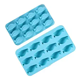 Chocolate Mold Tray Silicone Ice Cube Party maker perfect for DIY frozen ice, pudding, jelly candy (Blue Penguin (2 Pack))