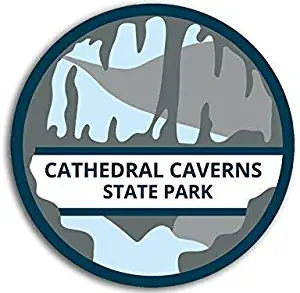 MAGNET 4x4 inch Round Cathedral Caverns State Park Sticker (al cave National Landmark) Magnetic vinyl bumper sticker sticks to any metal fridge, car, signs