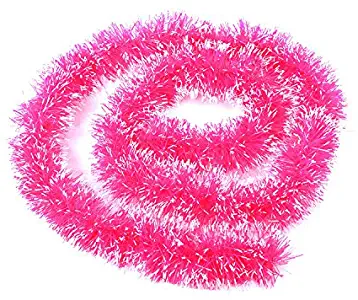 Zcuhen Christmas Tinsel Garland Snowy Tinsel Sparkly Classic Party Ornaments Hanging Shiny Xmas Christmas Tree Ceiling Decorations 2m